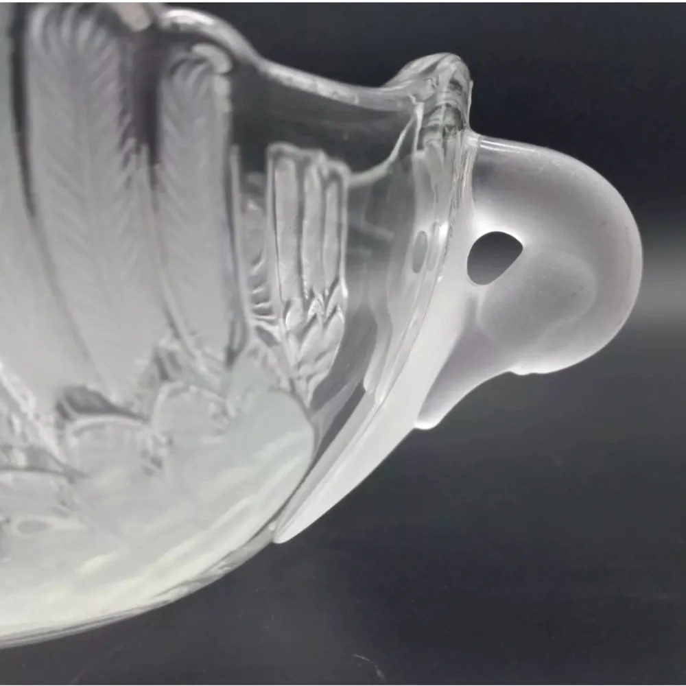 Vintage Mikasa Walther Crystal Swan Bowl West Germany 4